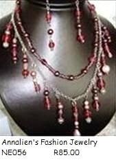 Double strand silver chain, burgandy, wine and pink necklace with silver toggle clasp and matching earrings