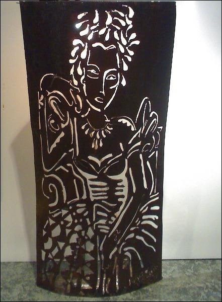 Metalart lampshade African woman
