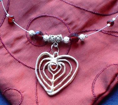 Heart Filligree Pendant with Cubi Zirconium