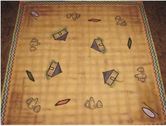 160cm X 160cm African style table cloth. Hand painted and screen printed.