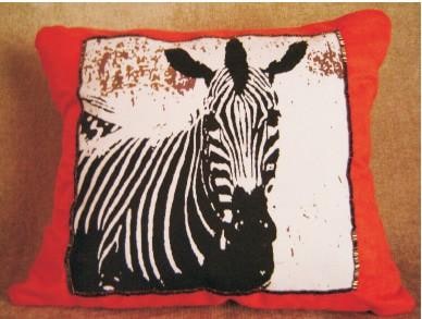 photo reproduction screen printed cushion with filling