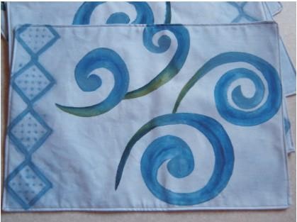 set of 4 hand painted place mats