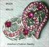 Pink Austrian Crystal Brooch