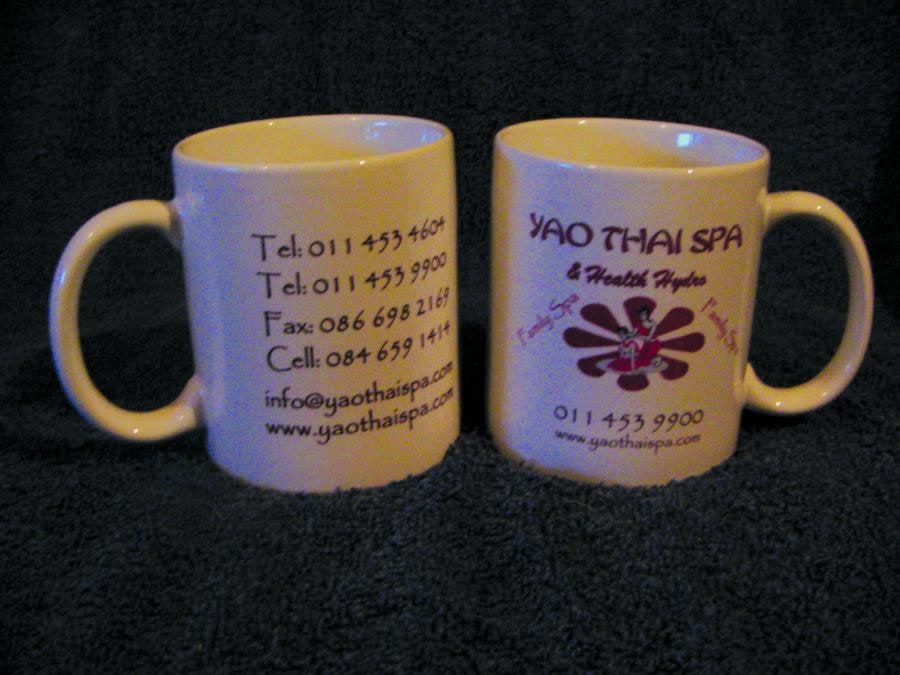 A sample of a mug that I have done for a Health Spa.
