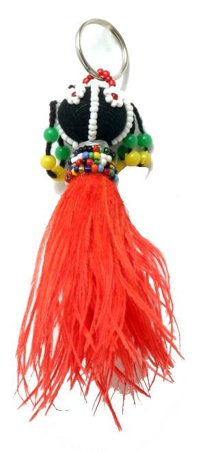 Keyring - Feather & Doll with Hair