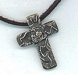 Art Clay Silver Cross with cubic zirkonium - antique