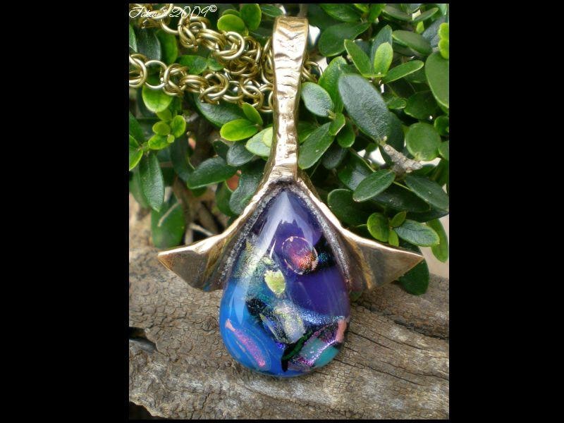 BronzClay with glass cabochon