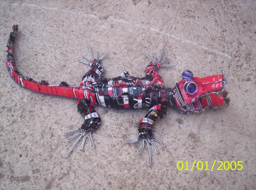 recycled tin alligator/ crocodile
