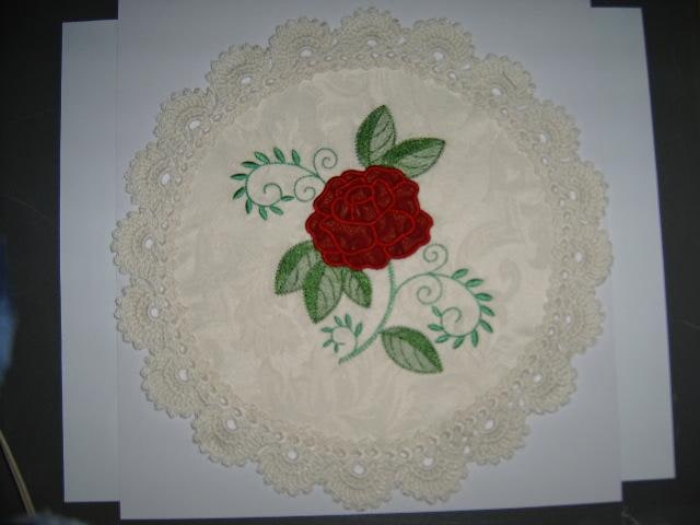 Flower Embroidered Doily