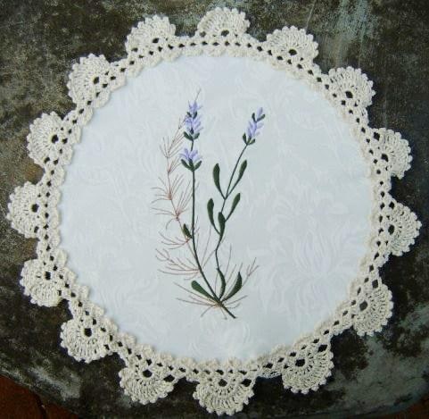 Lavender Emboidered Doily