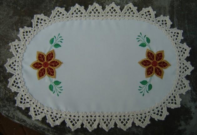 Flower Embroidered Doily