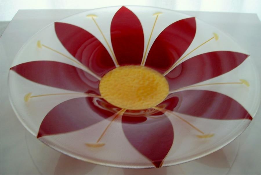 Big red glass bowl