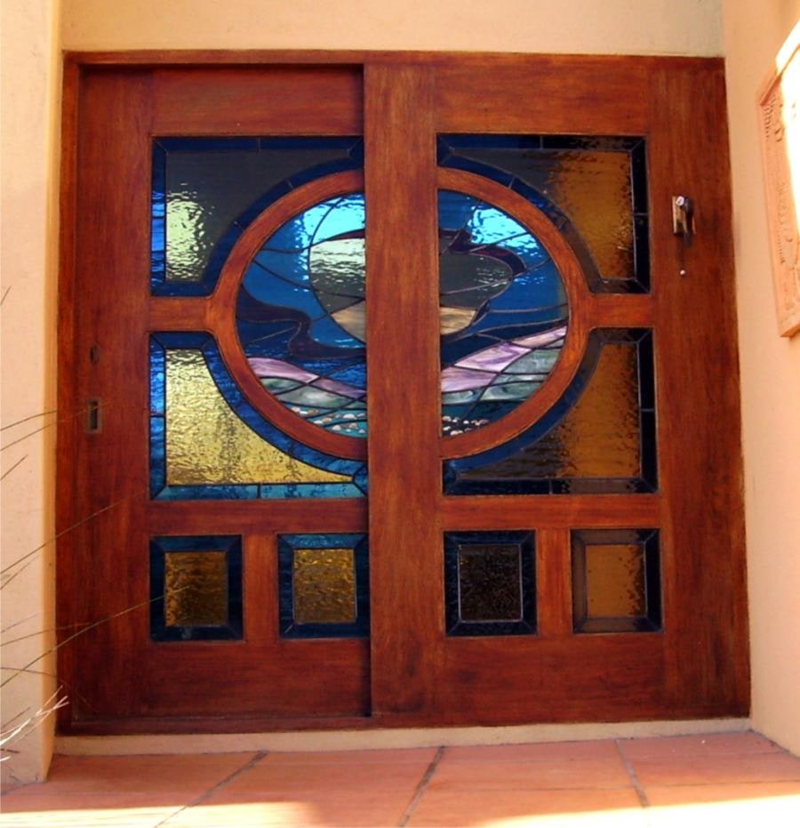 Large stained glass front door