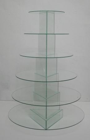 6 Tier Round Cupcake Stand Glass
