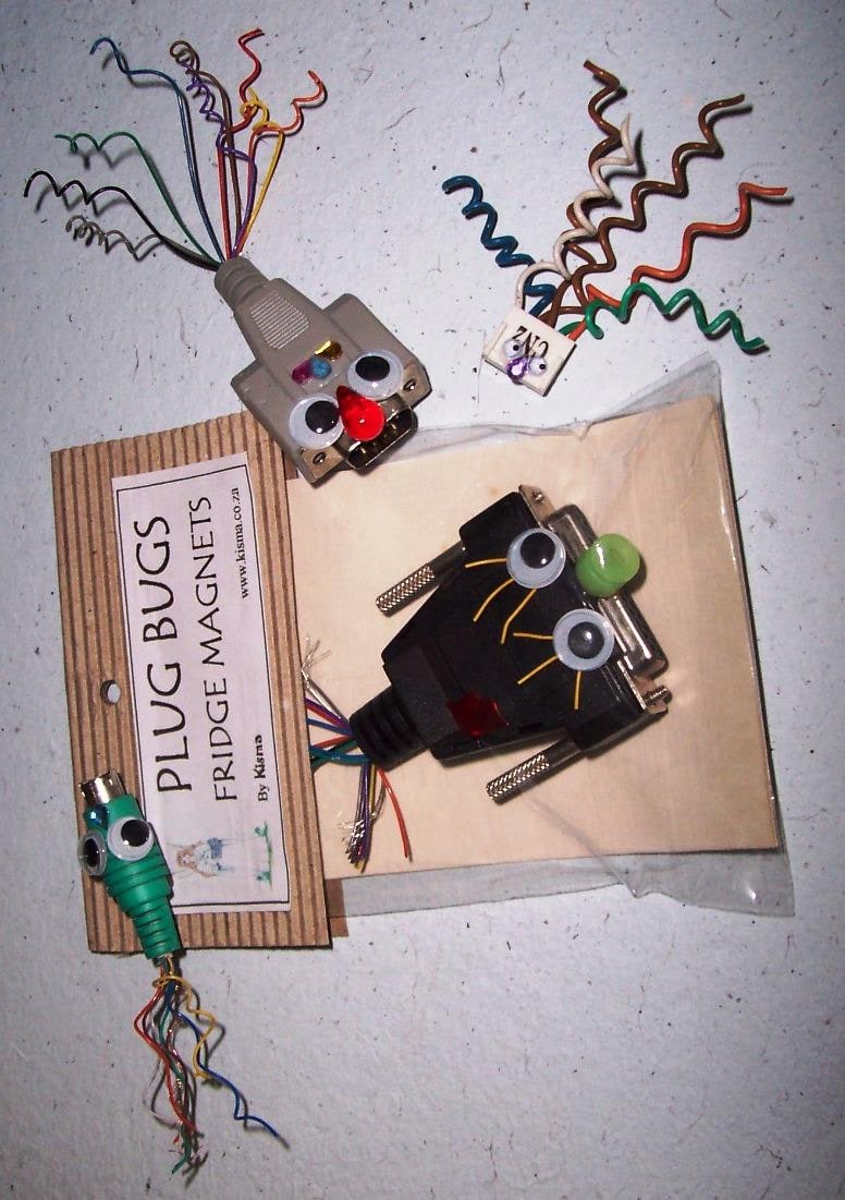 Made out of old computer plugs these cute fridge magnet creatures are a perfect gifts for the computer geeks among us.