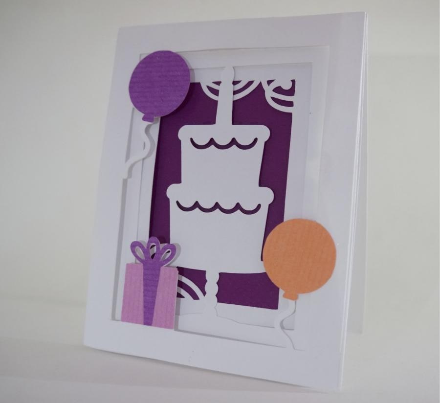 Happy Birthday Shadow Box Cake Card
