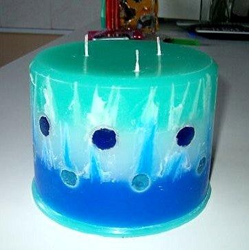 Triple wick stone candle