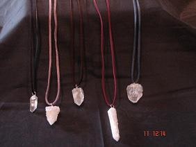 Crystal on leather thong necklace
