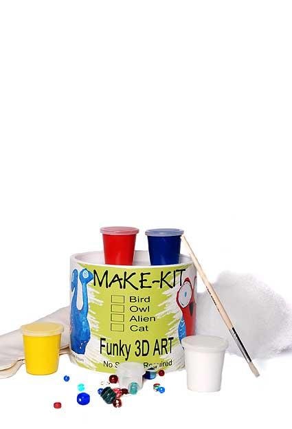 All inclusive Creative Character Kit. Sewn character body, paint, paintbrush, glue, stuffing and decorative elements. A gift of CREATIVITY